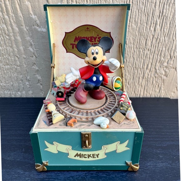 Disney Mickey Mouse Vintage Rare Toy Chest Music Box Retired